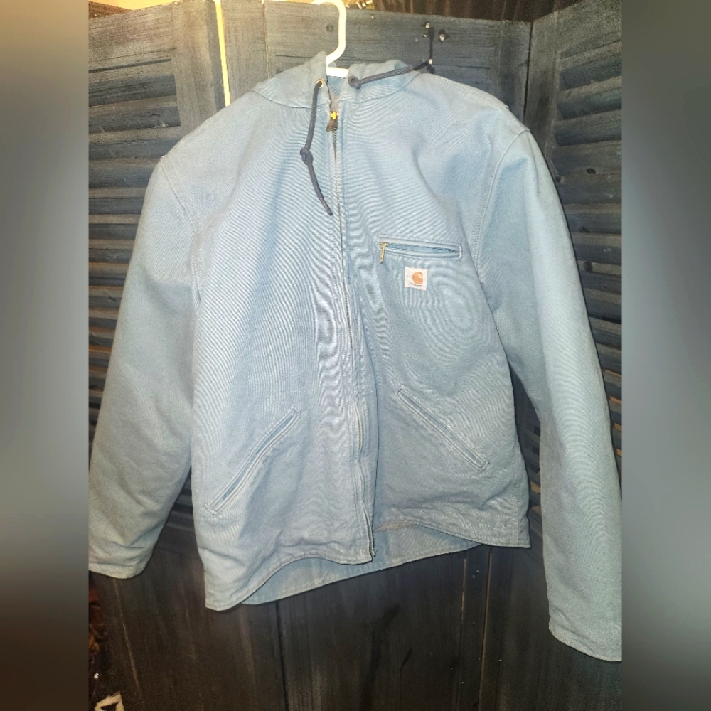 Carhartt Women’s Sherpa Lined Hooded Jacket WJ141331 Sea Glass Size Medium 8/10